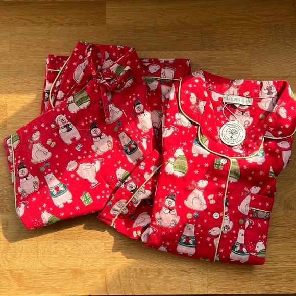 NWT Mahogany Polar Bear Christmas Holiday Long Pajama Set - Picture 2 of 3